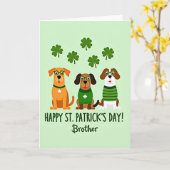 St Patricks Day Dog Art Card カード (黄色い花)