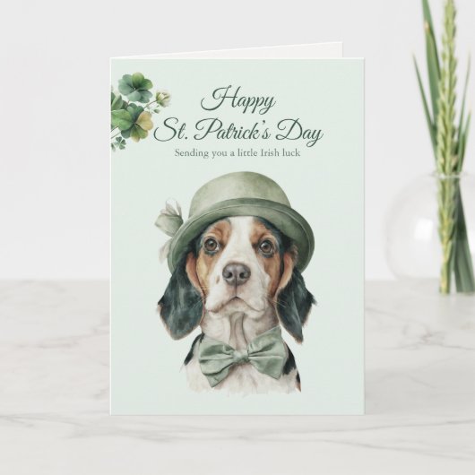St. Patrick's Day Dog Greeting Card – Irish Luck シーズンカード (正面)
