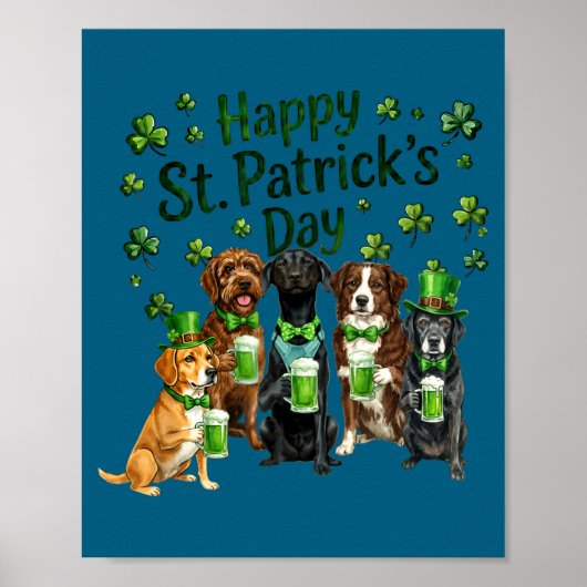 St patrick's day dog lovers squad  ポスター (正面)
