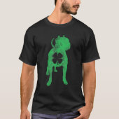 St Patrick's Day Dog Pit Bull Shamrock Clover Iris Tシャツ (正面)