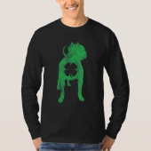 St Patrick's Day Dog Pit Bull Shamrock Clover Iris Tシャツ (正面)