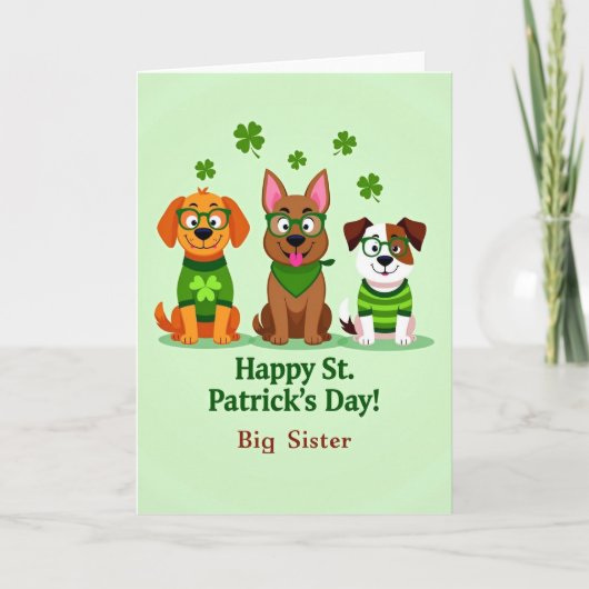 St Patricks Day Dogs Vector Art Card カード (正面)
