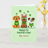 St Patricks Day Dogs Vector Art Card カード (黄色い花)