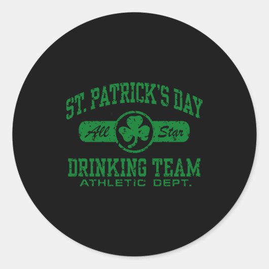St Patricks Day Drinking Team T Shirt ラウンドシール (正面)