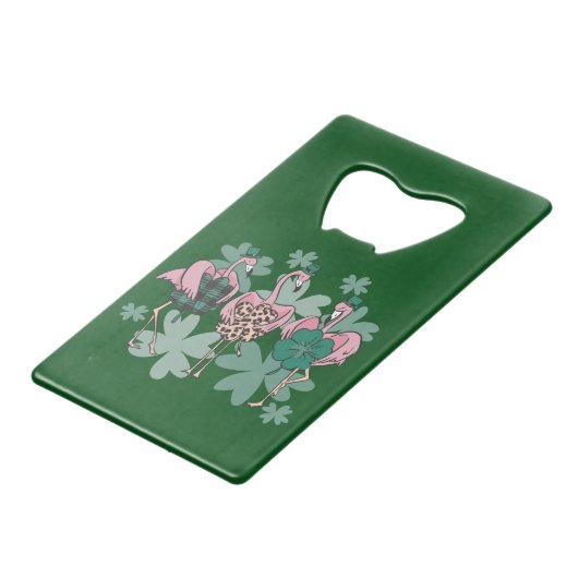 St Patricks Day Flamingo クレジットカード栓抜き (裏面アングル)