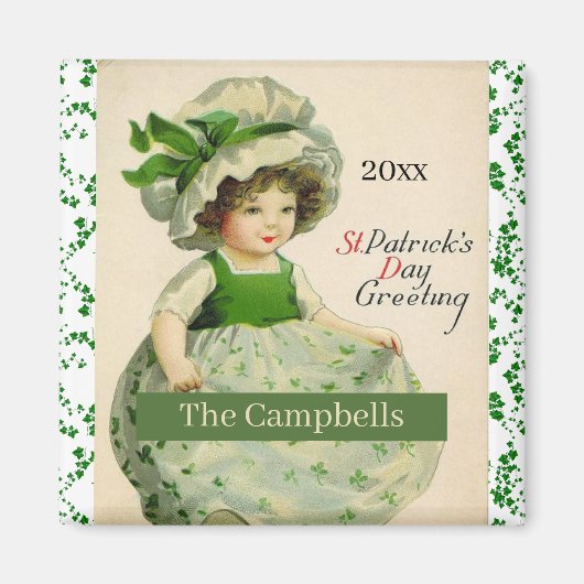St. Patrick's Day Floral Paper Magnet マグネット (正面)