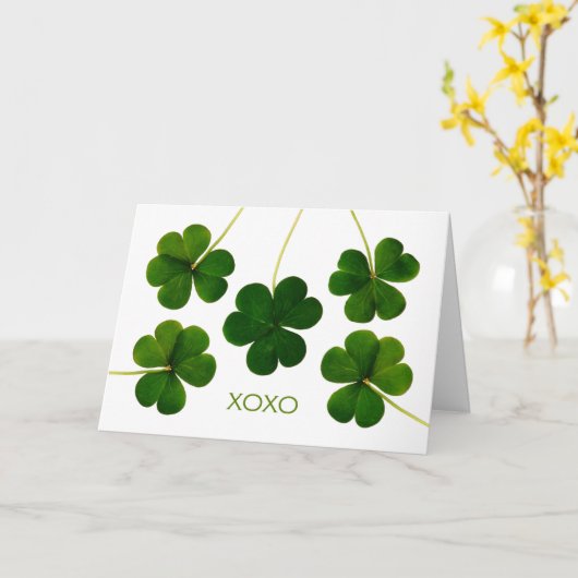 St. Patrick's Day for Partner, XOXO Shamrocks カード (黄色い花)