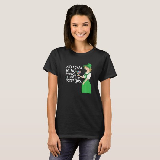 St Patricks Day Four Leaf C Irish Girl Autism Awar Tシャツ (正面フル)