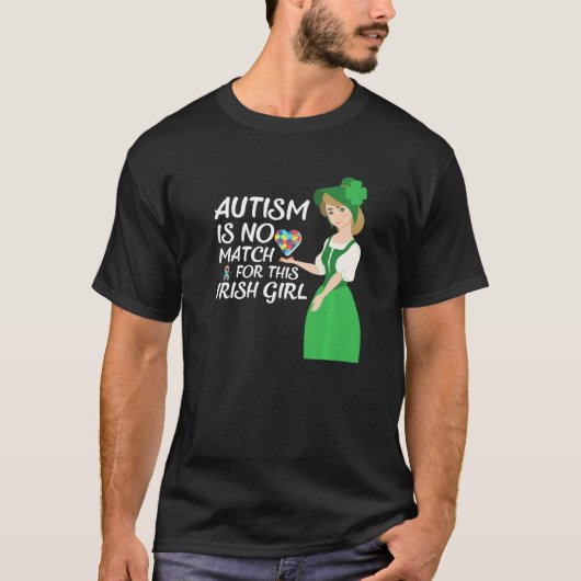 St Patricks Day Four Leaf C Irish Girl Autism Awar Tシャツ (正面)