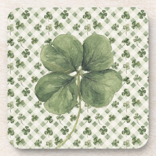St Patrick's Day Four Leaf Clover コースター (正面)