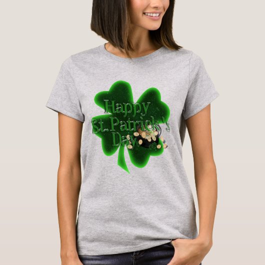 St. Patrick's Day Four Leaf Clover Tシャツ (正面)