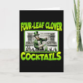 St Patricks Day Four Leaf Clover Tails St Paddys D カード (正面)