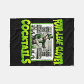 St Patricks Day Four Leaf Clover Tails St Paddys D フリースブランケット (正面(横))