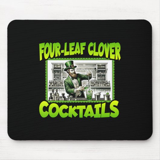 St Patricks Day Four Leaf Clover Tails St Paddys D マウスパッド (正面)