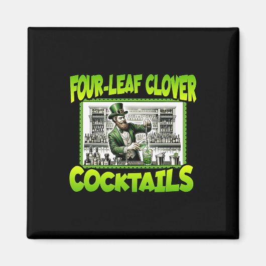 St Patricks Day Four Leaf Clover Tails St Paddys D マグネット (正面)