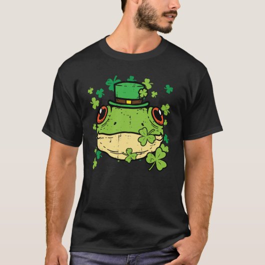 St Patricks Day Frog Face Saint Pattys Paddys Men  Tシャツ (正面)