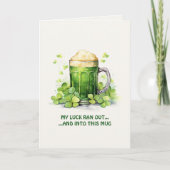 St. Patrick's Day Funny Leprechaun Coffee Card カード (正面)