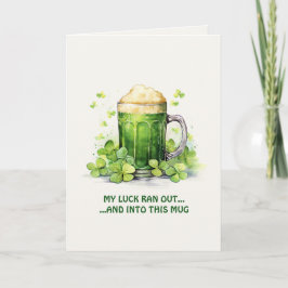 St. Patrick's Day Funny Leprechaun Coffee Card カード