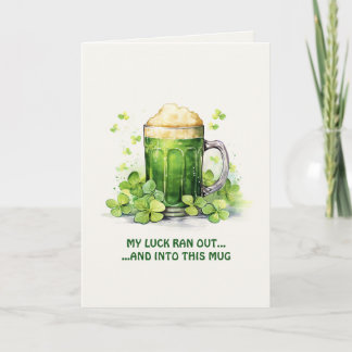 St. Patrick's Day Funny Leprechaun Coffee Card カード