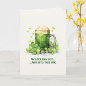 St. Patrick's Day Funny Leprechaun Coffee Card カード (黄色い花)