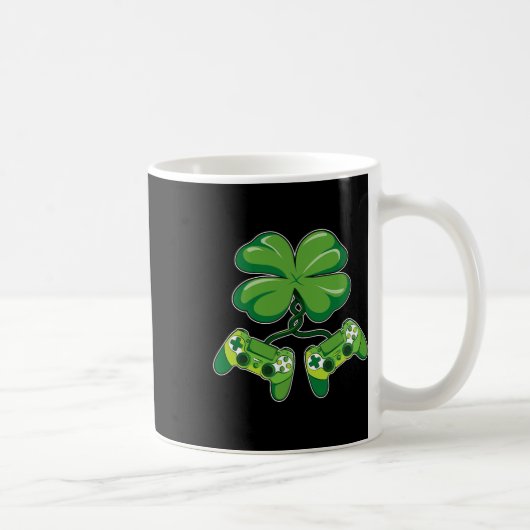 St. Patrick's Day Gamer Funny Video Game Controlle コーヒーマグカップ (右)