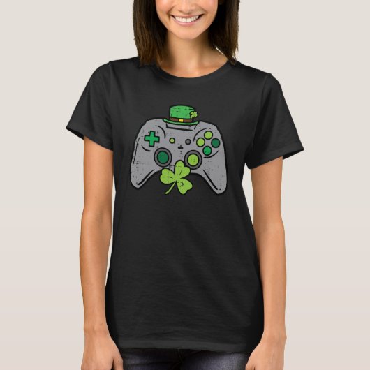 St Patricks Day Gamer Saint Pattys Men Boys Kids Y Tシャツ (正面)