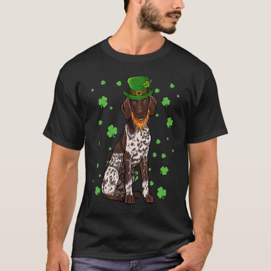 St Patricks Day German Shorthaired Pointer Dog Sha Tシャツ (正面)