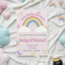 St. Patrick's Day girl baby shower 招待状