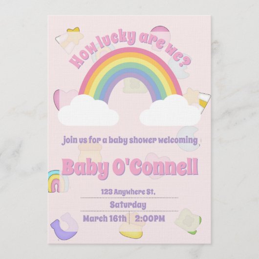 St. Patrick's Day girl baby shower 招待状 (正面)