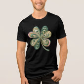 St. Patrick's Day Glitter Shamrock Unisex トライブレンドＴシャツ (正面)