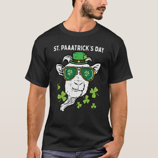 St Patricks Day Goat Head Saint Pattys Farmer Men Tシャツ (正面)