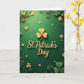 St Patricks Day Gold Clover Card カード (黄色い花)