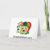 St patricks day Goldendoodle カード (裏面)