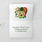 St patricks day Goldendoodle カード (内部)