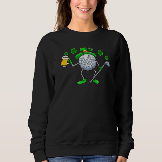 St Patricks Day Golf Golfing Irish Golfer Beer Hum スウェットシャツ (正面)