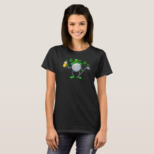 St Patricks Day Golf Golfing Irish Golfer Beer Hum Tシャツ (正面フル)