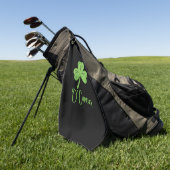 St. Patrick's Day Golfer Custom Lucky Shamrock ゴルフタオル (グリーン)