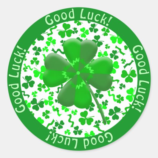 St Patrick's Day Good Luck Shamrocks Personalized ラウンドシール (正面)