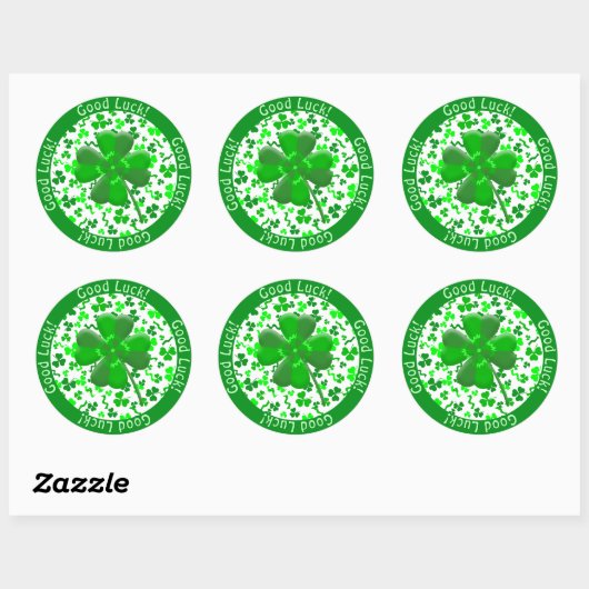 St Patrick's Day Good Luck Shamrocks Personalized ラウンドシール (シート)