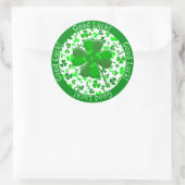 St Patrick's Day Good Luck Shamrocks Personalized ラウンドシール (バッグ)
