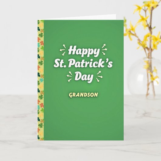 St Patricks Day Grandson Card カード (黄色い花)