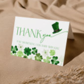 St. Patricks Day Green Baby Shower Thank You サンキューカード