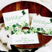 St. Patricks Day Green Baby Shower Thank You サンキューカード
