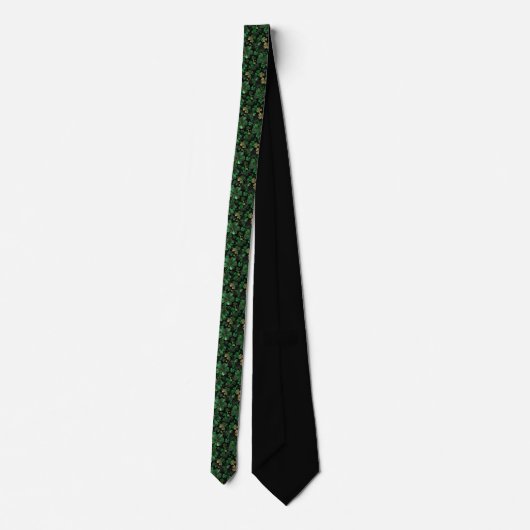 St. Patrick's Day Green Clover Custom Necktie ネクタイ (裏面)