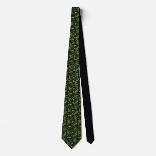 St. Patrick's Day Green Clover Custom Necktie ネクタイ (正面)