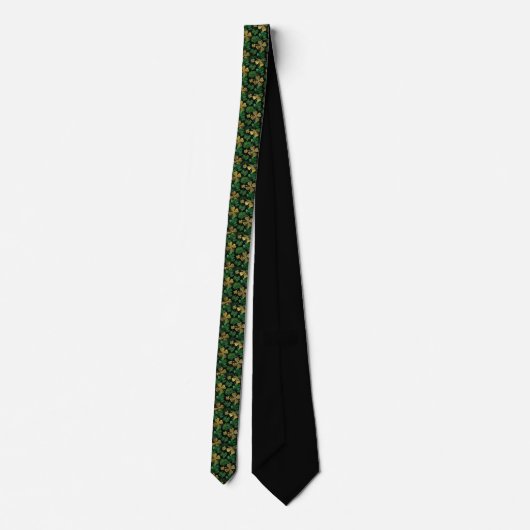 St. Patrick's Day Green Clover Custom Necktie ネクタイ (裏面)