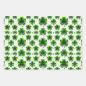 St. Patrick's Day Green Clover Diamond Pattern ラッピングペーパーシート (正面2)