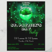 St. Patrick's Day Green Disco Ball Party Flyer チラシ (正面)