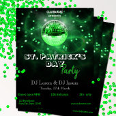 St. Patrick's Day Green Disco Ball Party Flyer チラシ