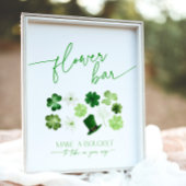 St. Patrick's Day Green Flower Bar Bouquet 台座サイン